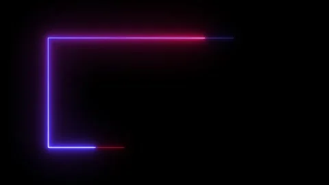 Red and blue neon rectangle frame animation loop for futuristic display Stock Footage 342416948