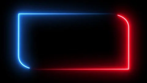 Red and Blue Neon Rounded Frame Glow Background Animation Stock Footage 310648424