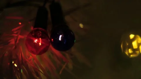 Red and blue New Year lights. Stock Footage 147250223
