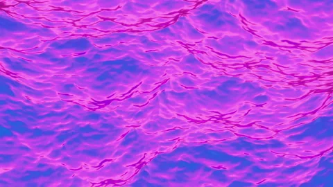 Red and blue ocean waves. Looped animation Stock Footage 200649602