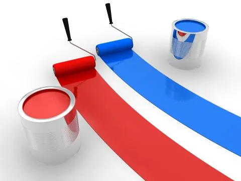 Red and blue paint Stock Illustration