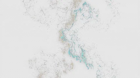 Red and blue particle cloud mixes and dissolves on a transparent background Stock-Footage 195022828