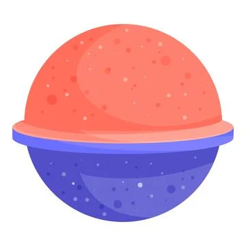 Red and blue planet rotating in the solar system Stock Illustration
