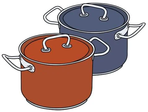 Red and blue pots Illustrazione stock