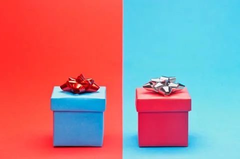 Red and blue present Stock Photos