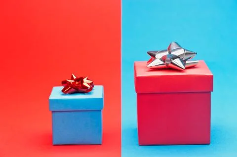 Red and blue present Stock Photos