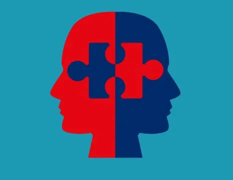 Red and Blue  puzzle Stock Illustration