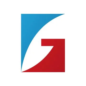 Red and Blue Rectangular Letter G Icon 스톡 일러스트