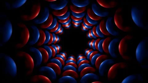 Red and Blue Reverse Rotate Glossy Balls Tunnel Background VJ Loop in 4K Stock Footage 286041352