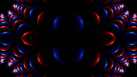 Red and Blue Reverse Rotate Glossy Balls Kaleidoscope Background VJ Loop in 4K Stock-Footage 333458430