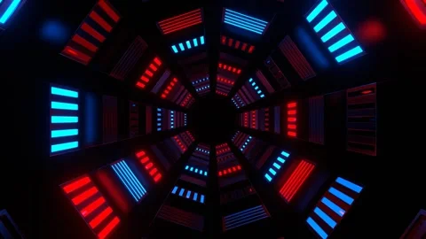 Red and Blue Reverse Slowed Strobe Tunnel Background VJ Loop in 4K Stock Footage 276549089