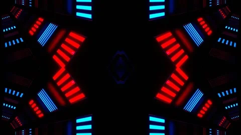 Red and Blue Reverse Slowed Strobe Kaleidoscope Background VJ Loop in 4K 库存影片 335017837