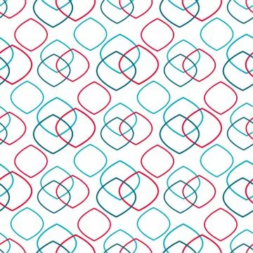 Red and blue rhombuses intersect on white background Stockillustratie