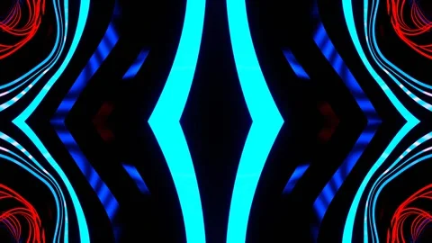 Red and Blue Ribbon Waves Kaleidoscope Background VJ Loop in 4K Stock Footage 339699106