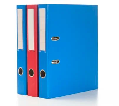 Red and blue ring binders Stock Photos