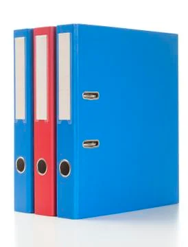 Red and blue ring binders Stock Photos