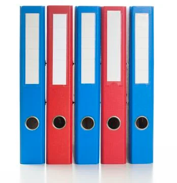 Red and blue ring binders Stock Photos