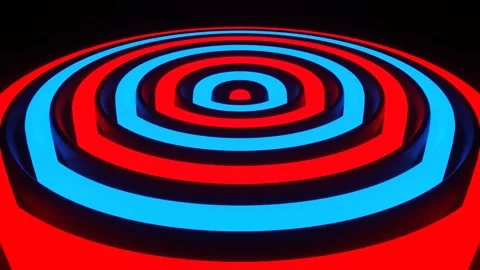 Red and Blue Ring Waves Background VJ Loop in 4K Stock Footage 280546043