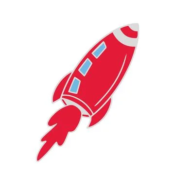 Red And Blue Rocket Icon Stock Illustration