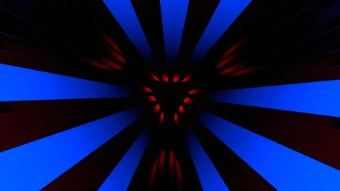 Red and Blue Rotating Light in Triangular Background VJ Loop in 4K Video stock 263112894