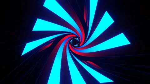 Red and Blue Rotating Light in Triangular Tunnel Background VJ Loop in 4K Stock Footage 313382377