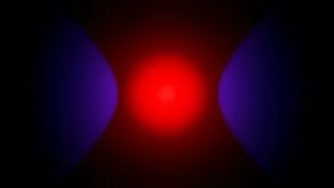 Red and blue round lights follow each other on a black screen. Cool disco Stock Footage 130655513
