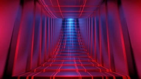 Red and Blue Roundabout Circulation Background VJ Loop in 4K Stock Footage 249324964