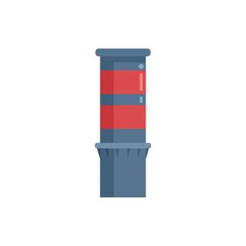 Red and blue security bollard standing guard over area Ilustração Stock