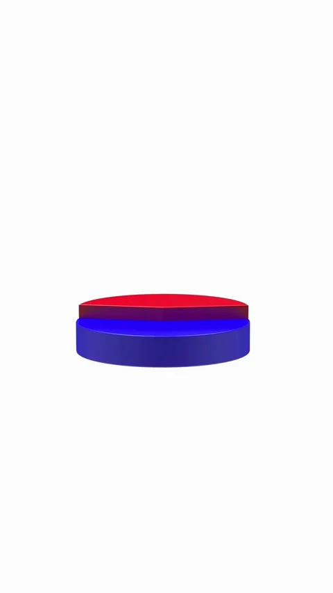 The red and blue segments of the pie chart rotate. Stock Footage 336566798