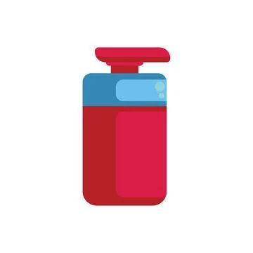 Red and blue shampoo or soap dispenser pump bottle Stock Illustration