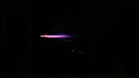 Red and blue shooting flame with sparks and minor explosions 動画素材 109187352