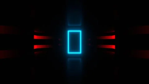 Red and Blue Simple Infinity Sci-Fi Neon Tunnel Background VJ Loop l 4K Stock Footage 296758855