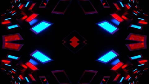 Red and Blue Slowed Rotation Strobe Kaleidoscope Background VJ Loop in 4K Stock Footage 340908714