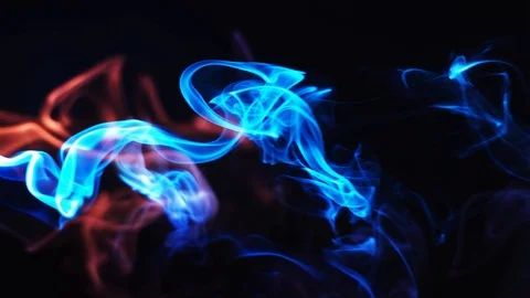 Red and Blue Smoke 60p [4K] Stock Footage