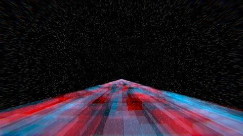 Red and Blue Space Bridge Background VJ Loop in 4K Stock Footage 304036623