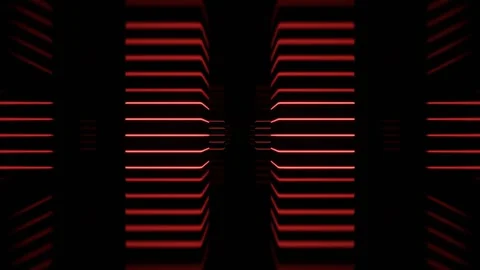 Red and Blue Space with Striped Columns and Lasers Background VJ Loop in 4K Stock Footage 344098310