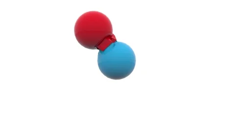 The red and blue spheres fall on top of each other, flatten, and cannot separate Stock Footage 151243256
