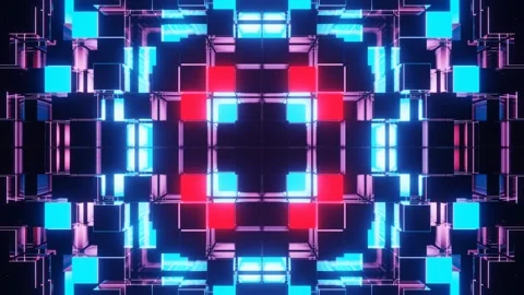 Red and Blue Square Strobe Background VJ Loop in 4K Stock Footage 256026393