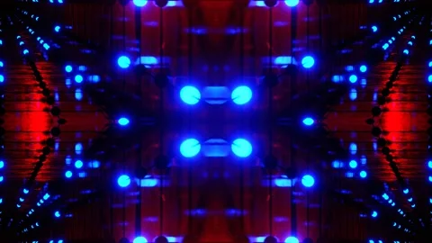 Red and Blue Strobe Lamp Kaleidoscope Background VJ Loop in 4K Stock Footage 331707831