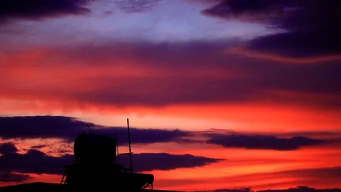 Red and Blue Sunset Stock Footage 123693680