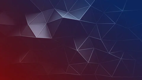 Red and blue triangular polygons seamless loop 3D animation 4k UHD (3840x2160) Stock Footage 86090727