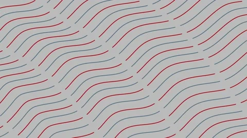Red and blue wavy lines move smoothly down. Looped animation. Stock Footage 139405473