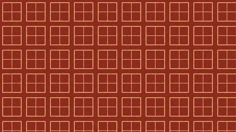 Red and brown geometric pattern with window frames design illustration Stock Illustration