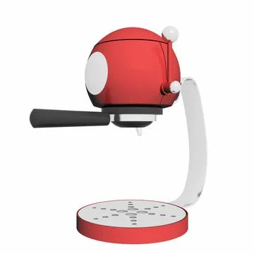Red and chrome single espresso coffee machine, 3D illustration Red and chr... Stock Photos