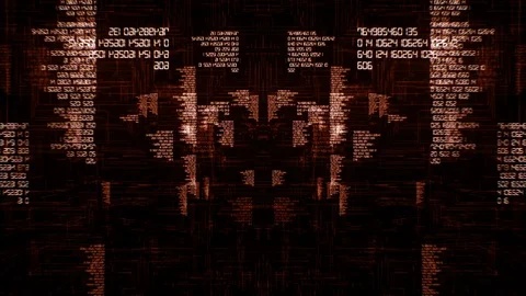 Red and complex cyber world Stock Footage 94655281