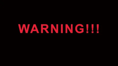 Red and Cyan Warning Text Flashing On Black Background With White Overlay Stock Footage 343413475