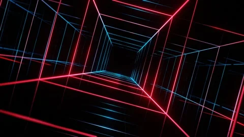 Red and Cyan Within Net Background VJ Loop in 4K Video stock 249666357