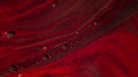 Red And darck green Paint And Oil Color Swirls Entropy Stock Footage 84834853