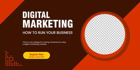 A Red and dark abstrac digital marketing agency banner and corporate web ba.. Stock Illustration