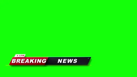 Red and dark blue with text LIVEBREAKINGNEWS and blue accent on green screen 動画素材 336365173